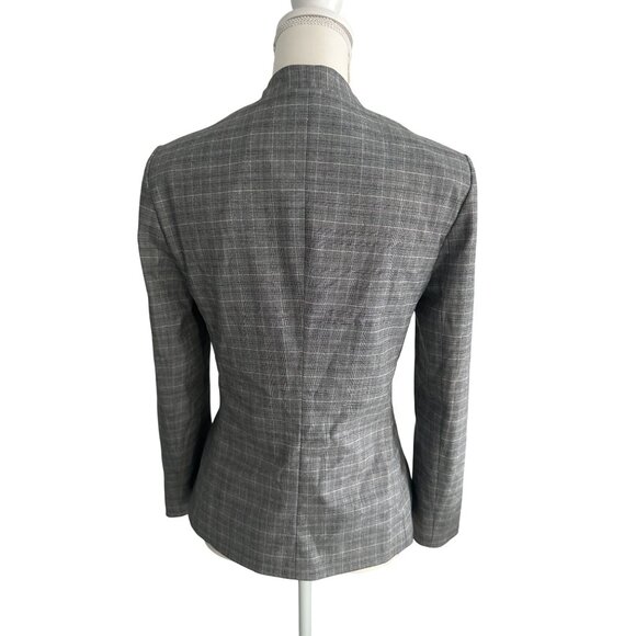 BANANA REPUBLIC Gray Plaid Jacket Blazer Size 4 - Picture 6 of 8